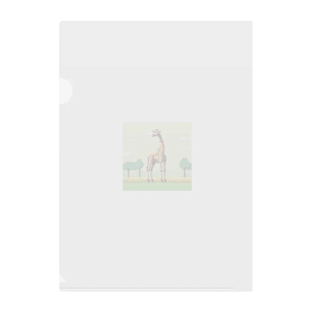 korokoroグッズの草原のキリン Clear File Folder