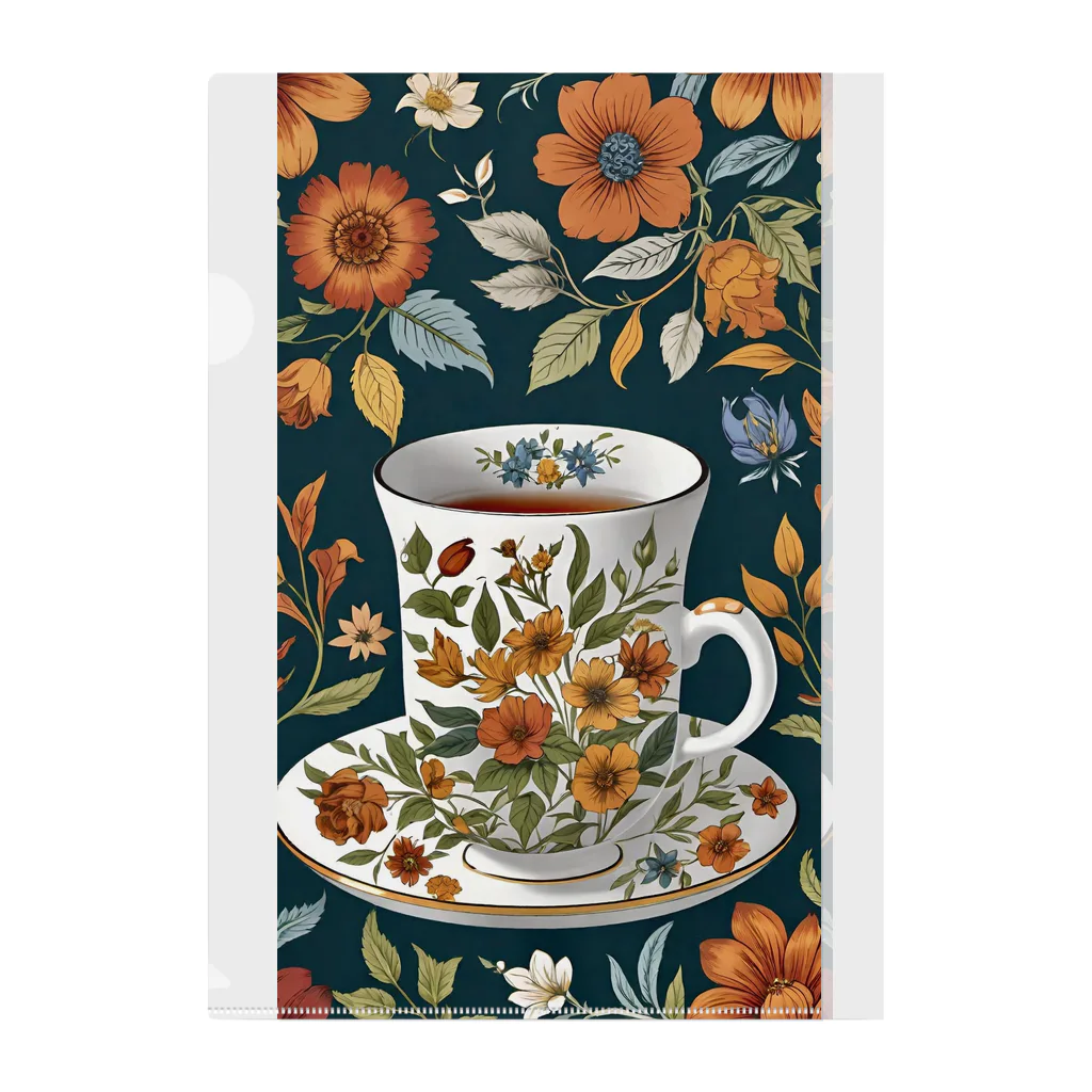 (っ◔◡◔)っ ♥ Le Petit Trésor ♥の花の詩カップ(The Flower Poetry Cup) Clear File Folder