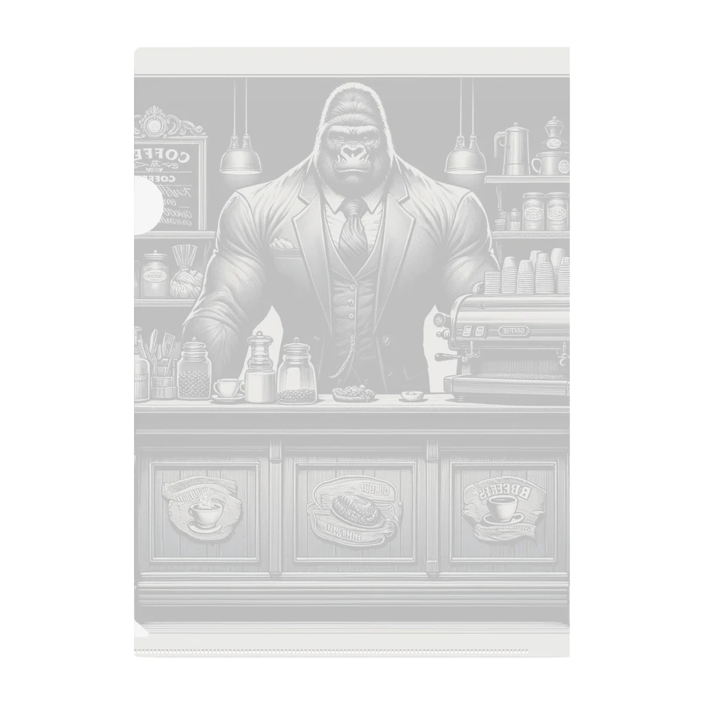 ゴリラショップのThe Mighty Gorilla Coffee Shop  Clear File Folder