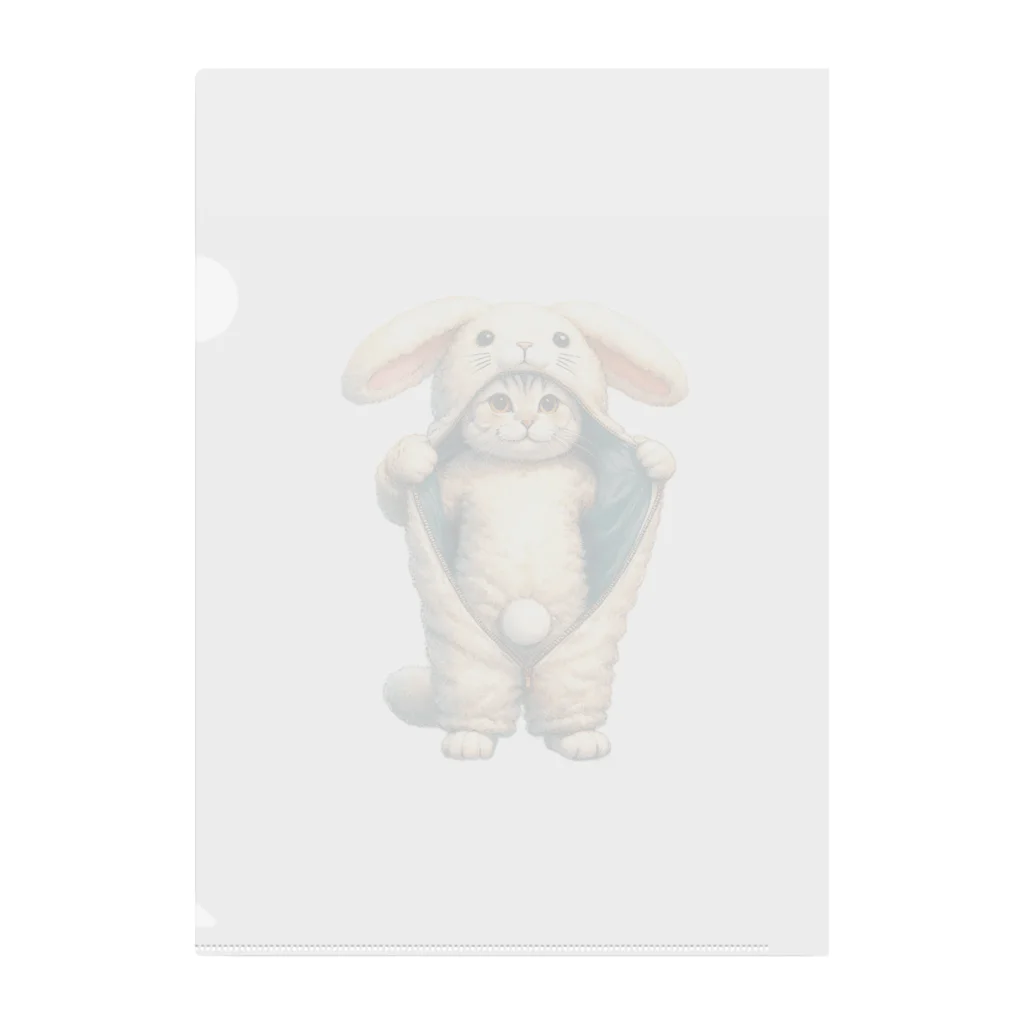 青りんごミュージアムのウサギのシッポ Clear File Folder