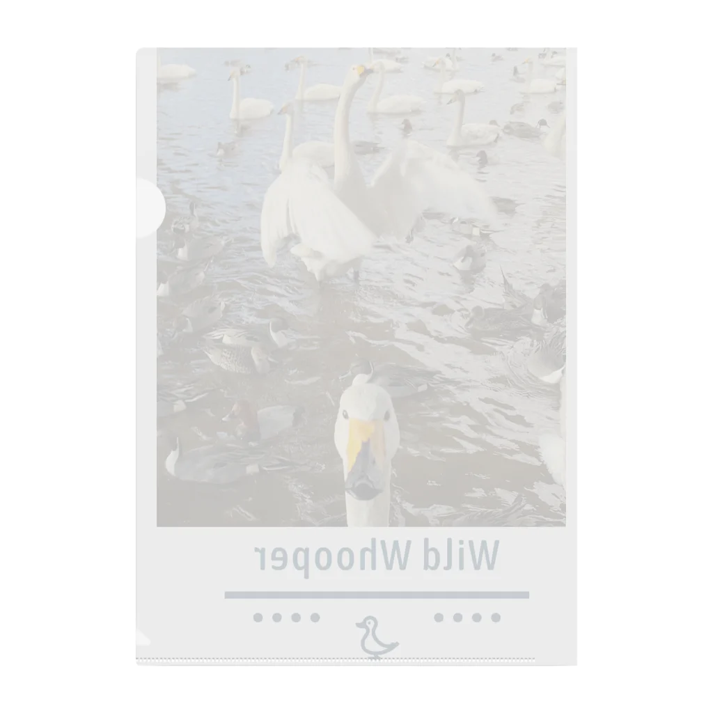 wild whooper (白鳥堂)の白鳥（ひらめいた) Clear File Folder