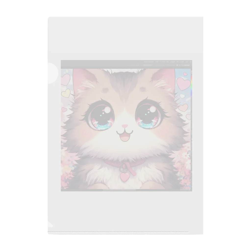 yos-1292583のねこニコばん Clear File Folder