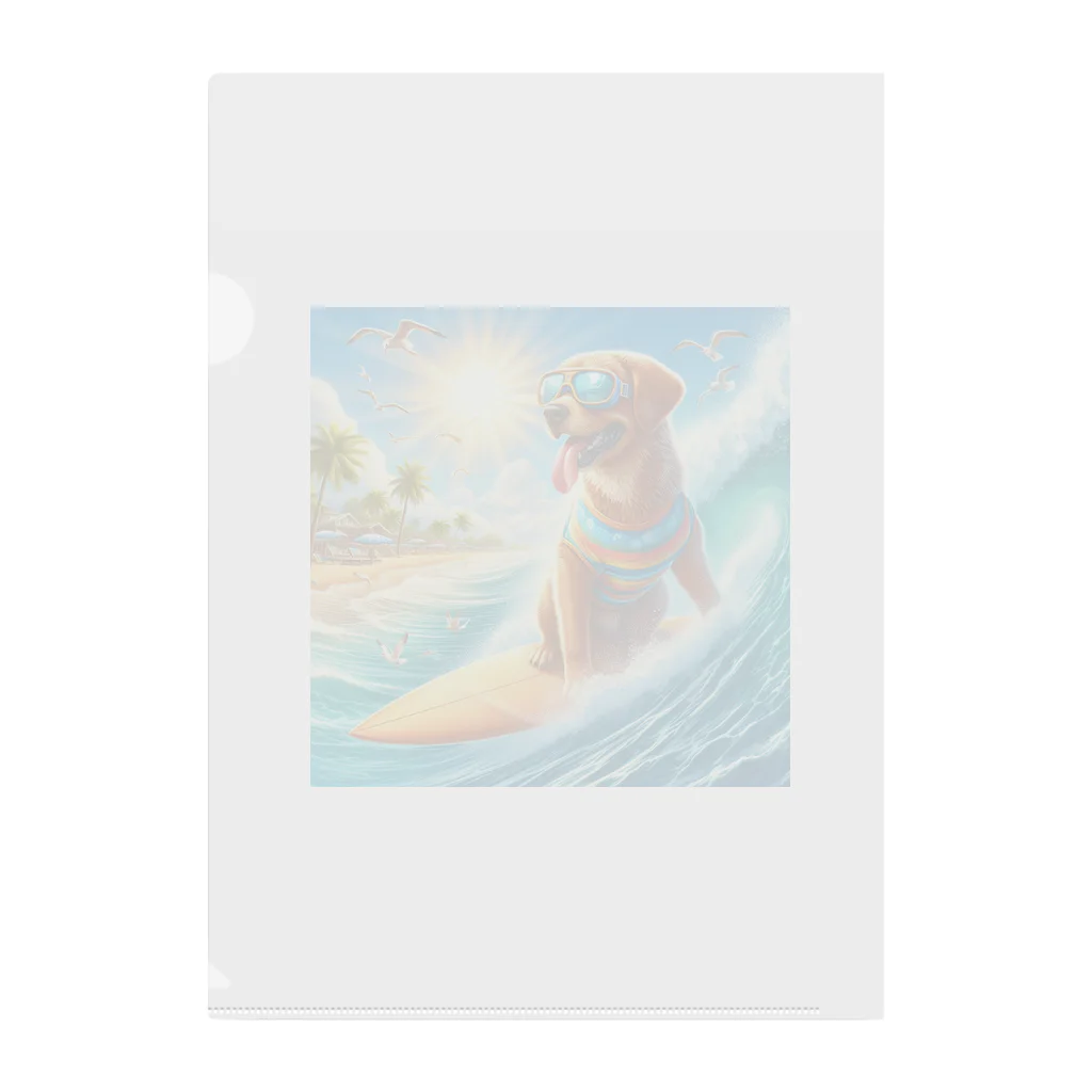 ショウショップの犬サーフィン Clear File Folder