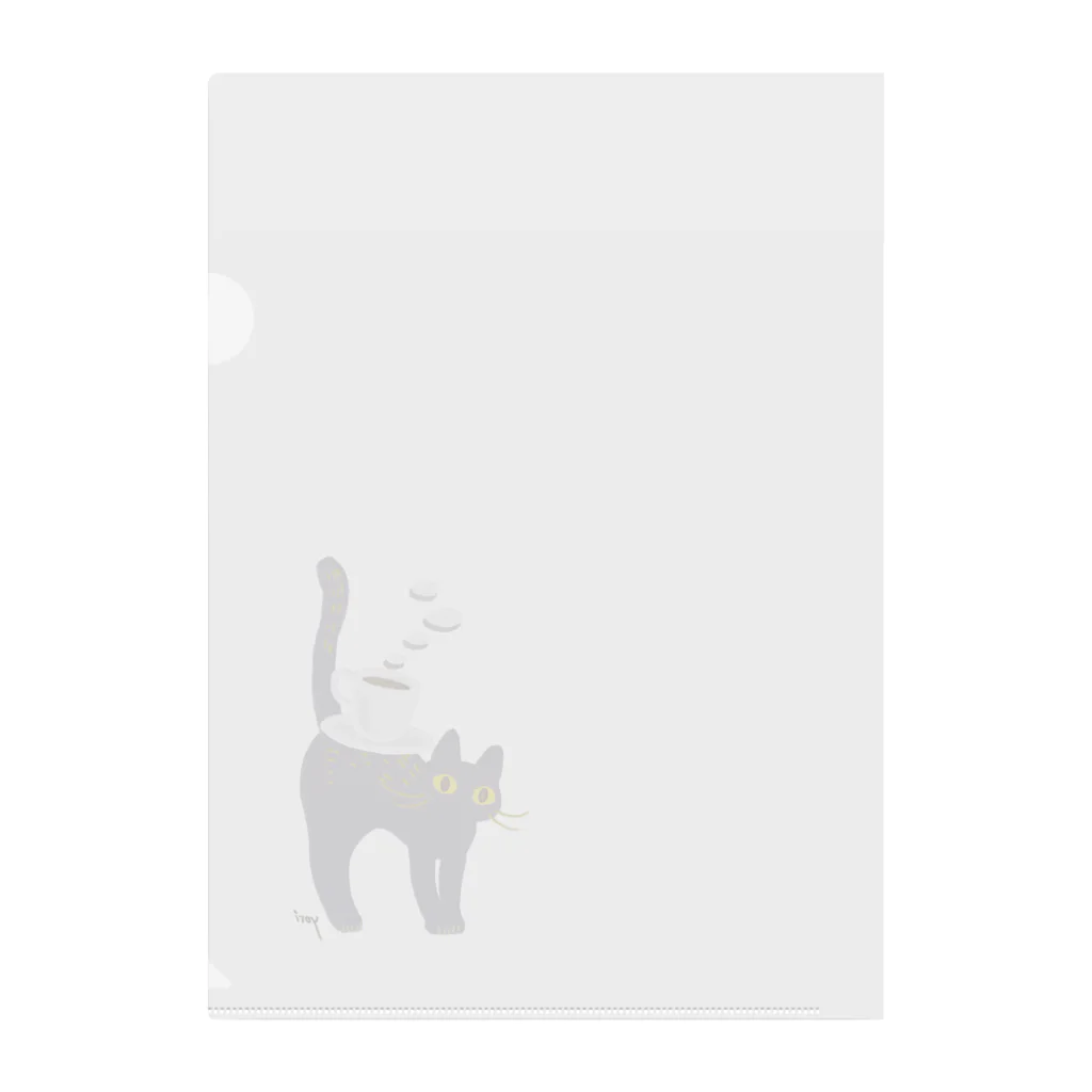 yoritomo's GALLERYのnoraneko  野良猫コーヒー Clear File Folder
