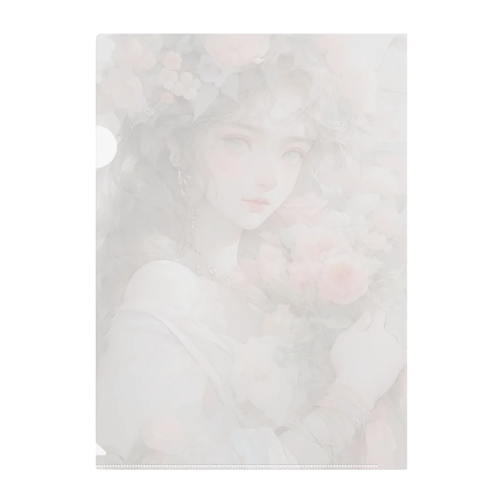 AQUAMETAVERSEのバラの花束と女性　なでしこ1478 Clear File Folder