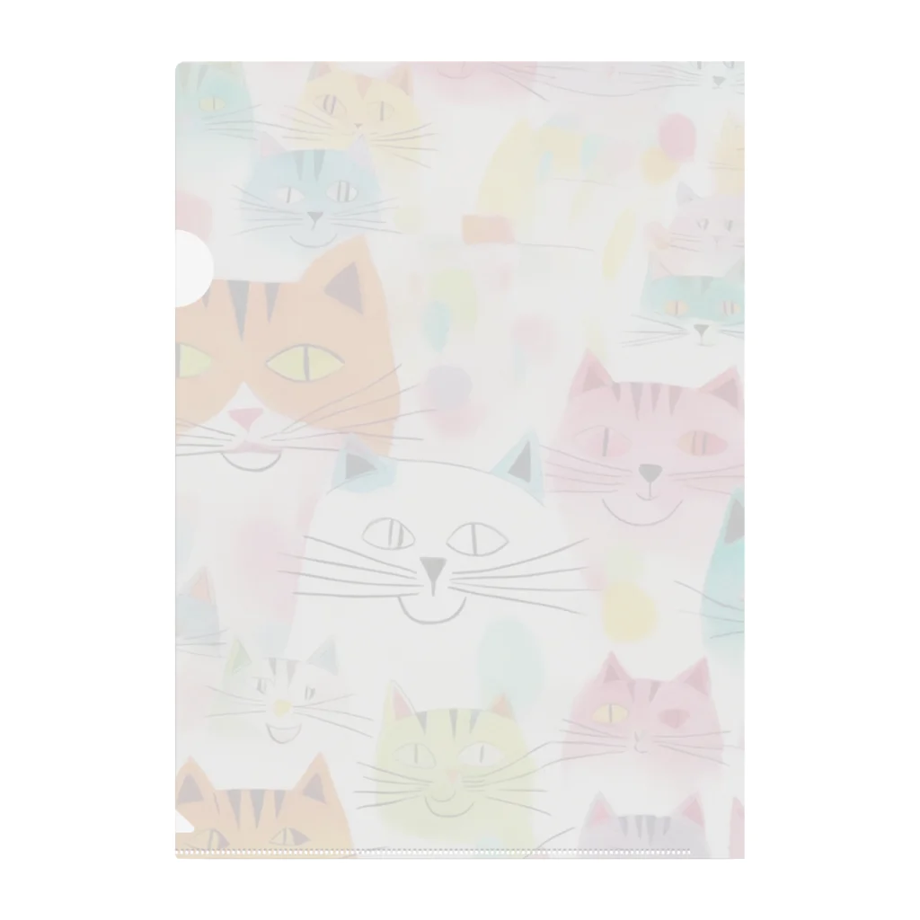 F2 Cat Design Shopのbeloved cats 002 Clear File Folder