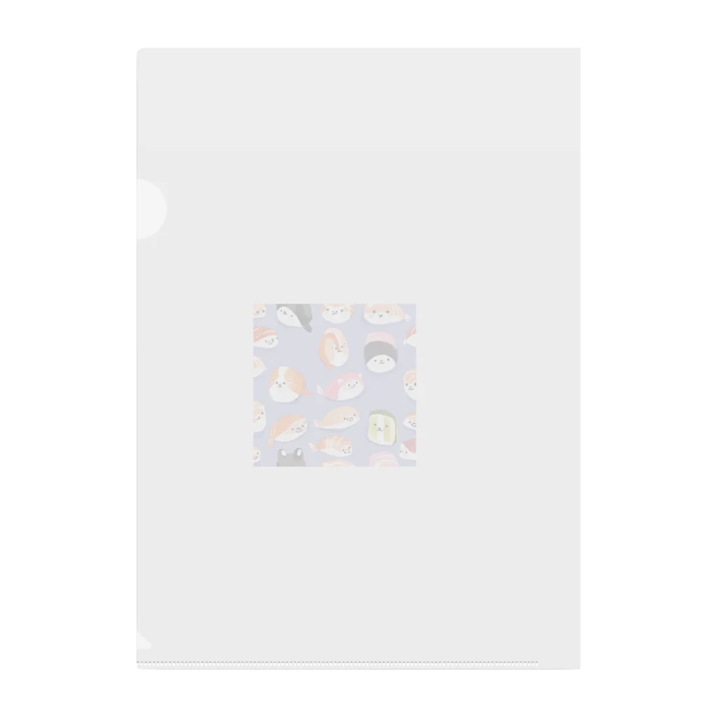 りほまるの店のあにまる寿司 Clear File Folder