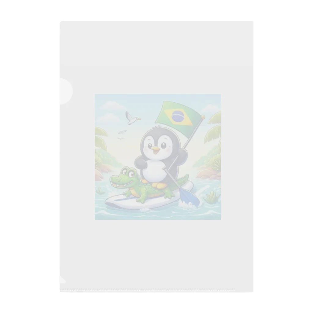 Enjoy 旅SUP!の旅ペンギン　ブラジル　アマゾンでSUP！！ Clear File Folder