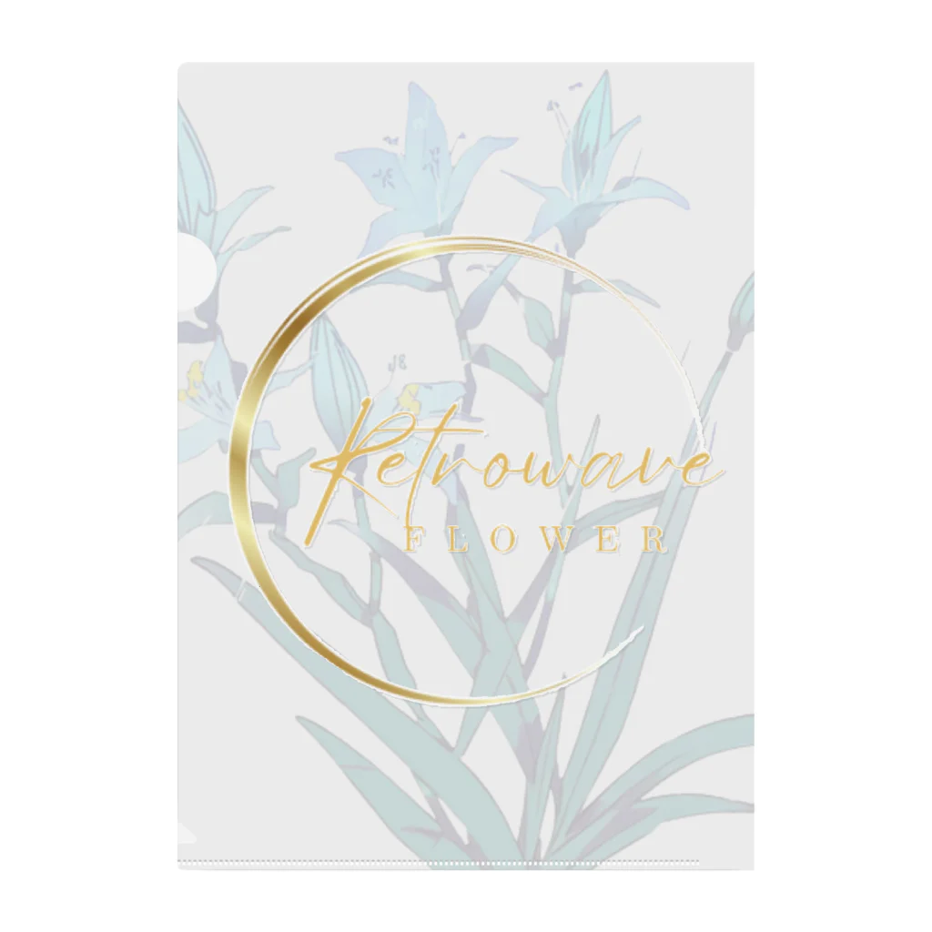 RetrowaveFlowerのRetrowaveFlower-イキシア- Clear File Folder