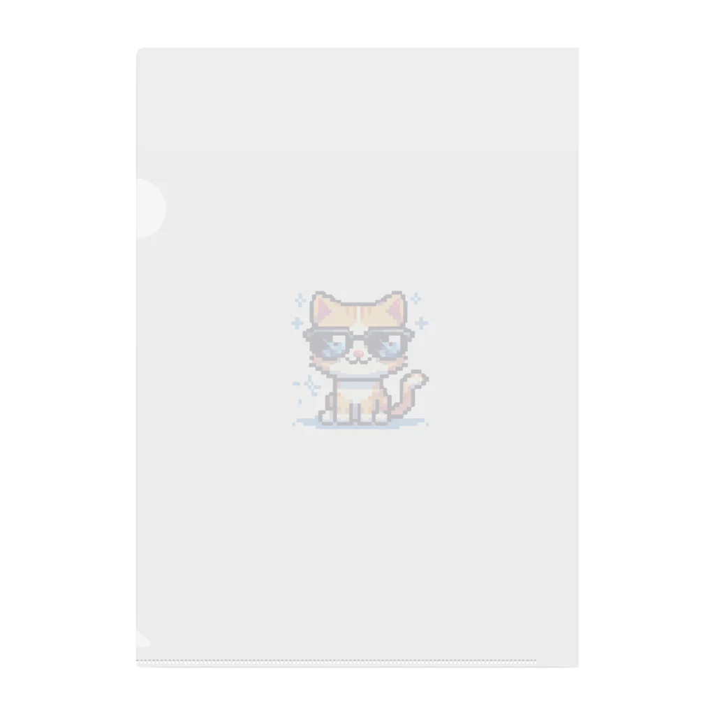 BinaryStoreのきらりんサングラスにゃんこ Clear File Folder