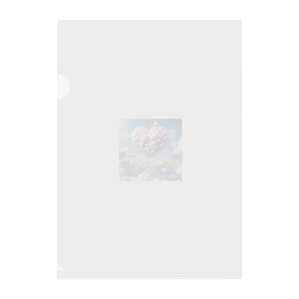 ツキノシタ/ tukinoshitaの空にハートの雲2 Clear File Folder