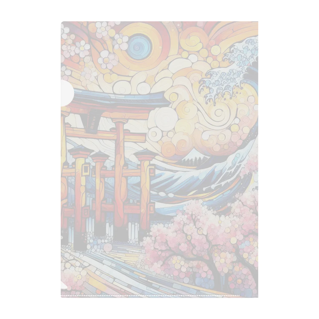 tohateの鳥居と桜 Clear File Folder