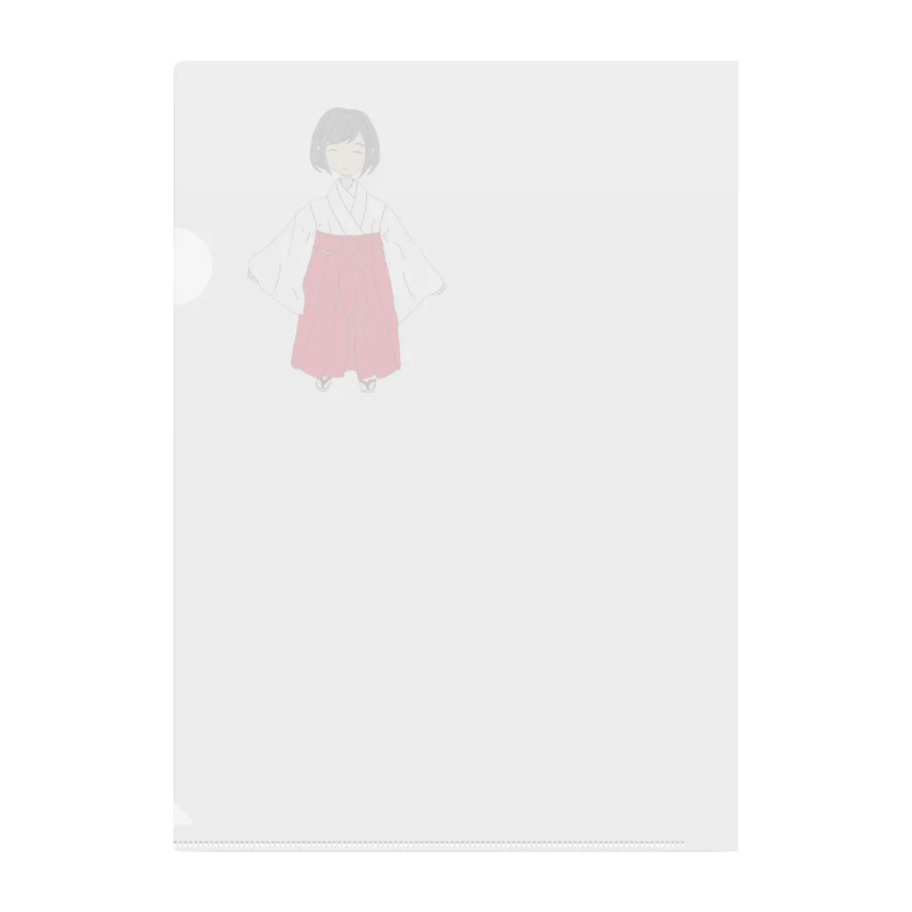 メイド産業　矢絣鉄道•和装鉄の関西メイドオリジナル　巫女さん　イラスト クリアファイル
