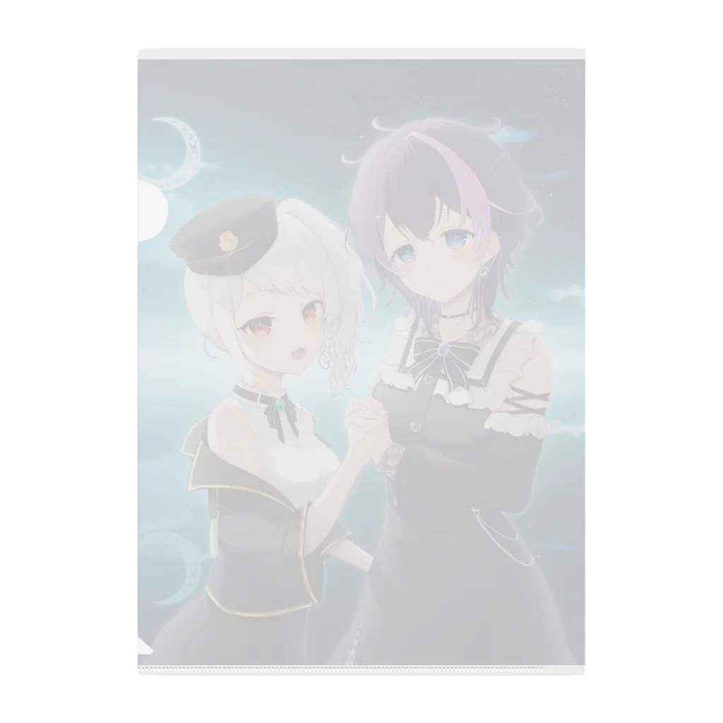 つきのよみせの月ノ夜わこ&月ノ夜まほ(♀︎ver.)クリアファイル Clear File Folder