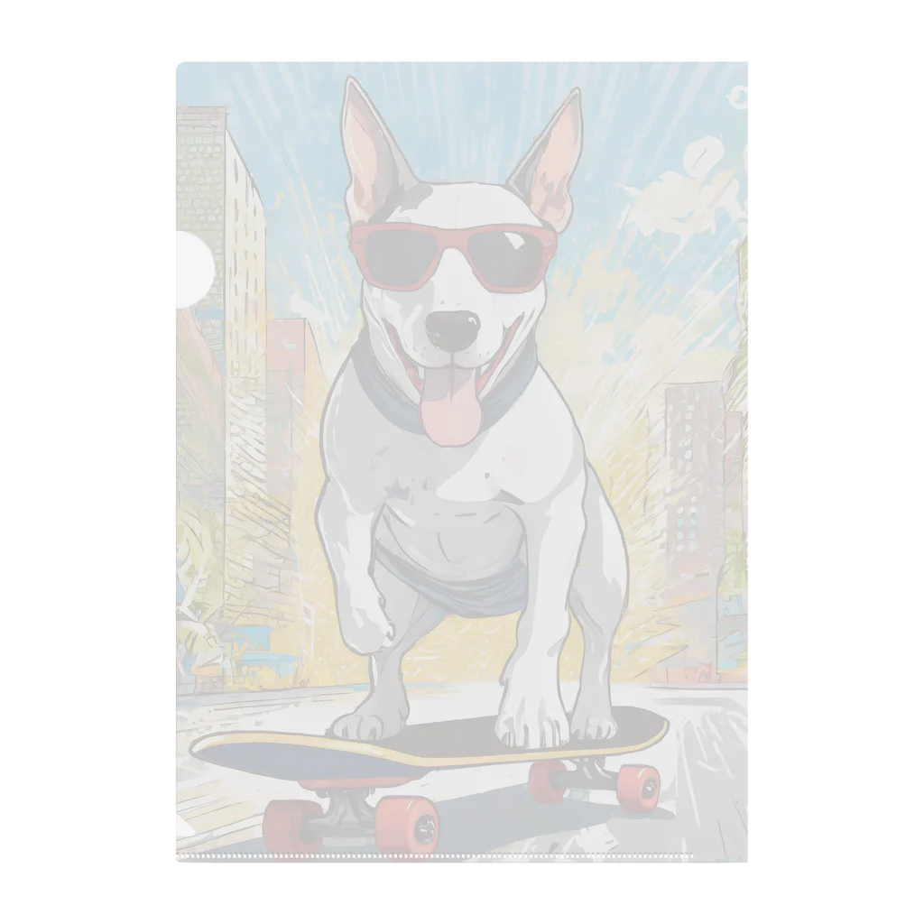 Bull Terrier Paradeの🛹スケーターヴィンセント Clear File Folder