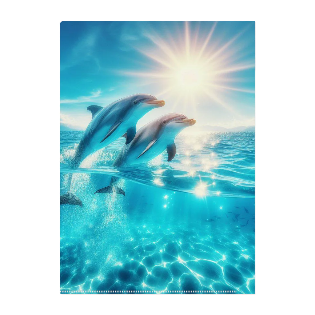 終わらない夢🌈の美しい海とイルカ🐬✨ Clear File Folder