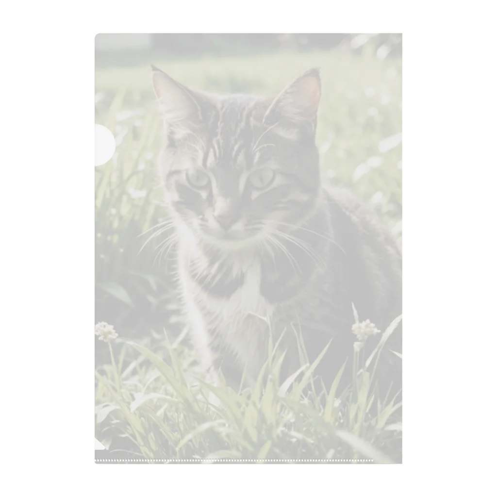 安達聖也の草むらの猫 Clear File Folder