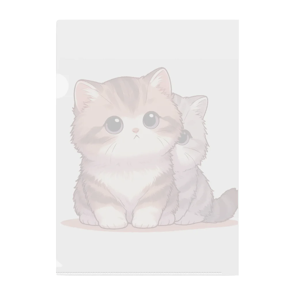 シマのかわいい子猫の兄弟 Clear File Folder