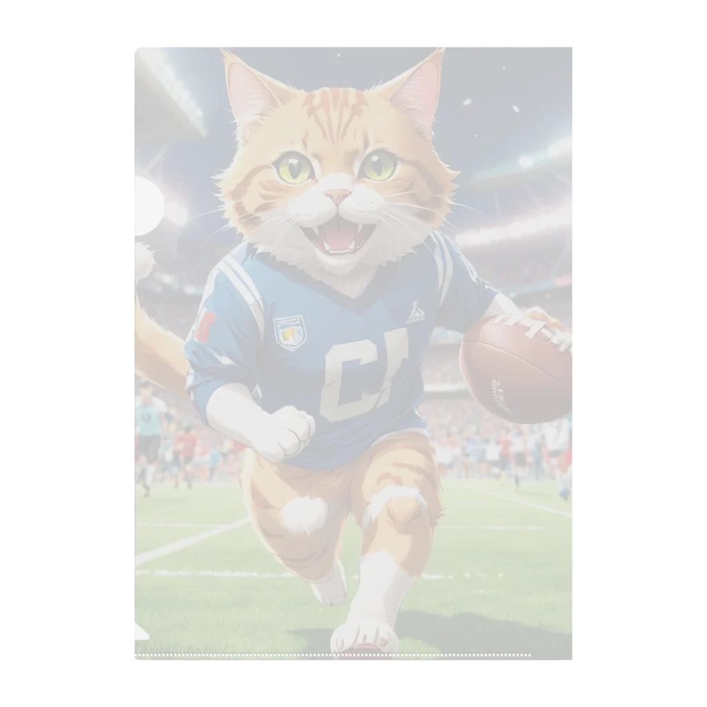 NekoAshiNoBathtubのアメリカンフットボールネコ Clear File Folder