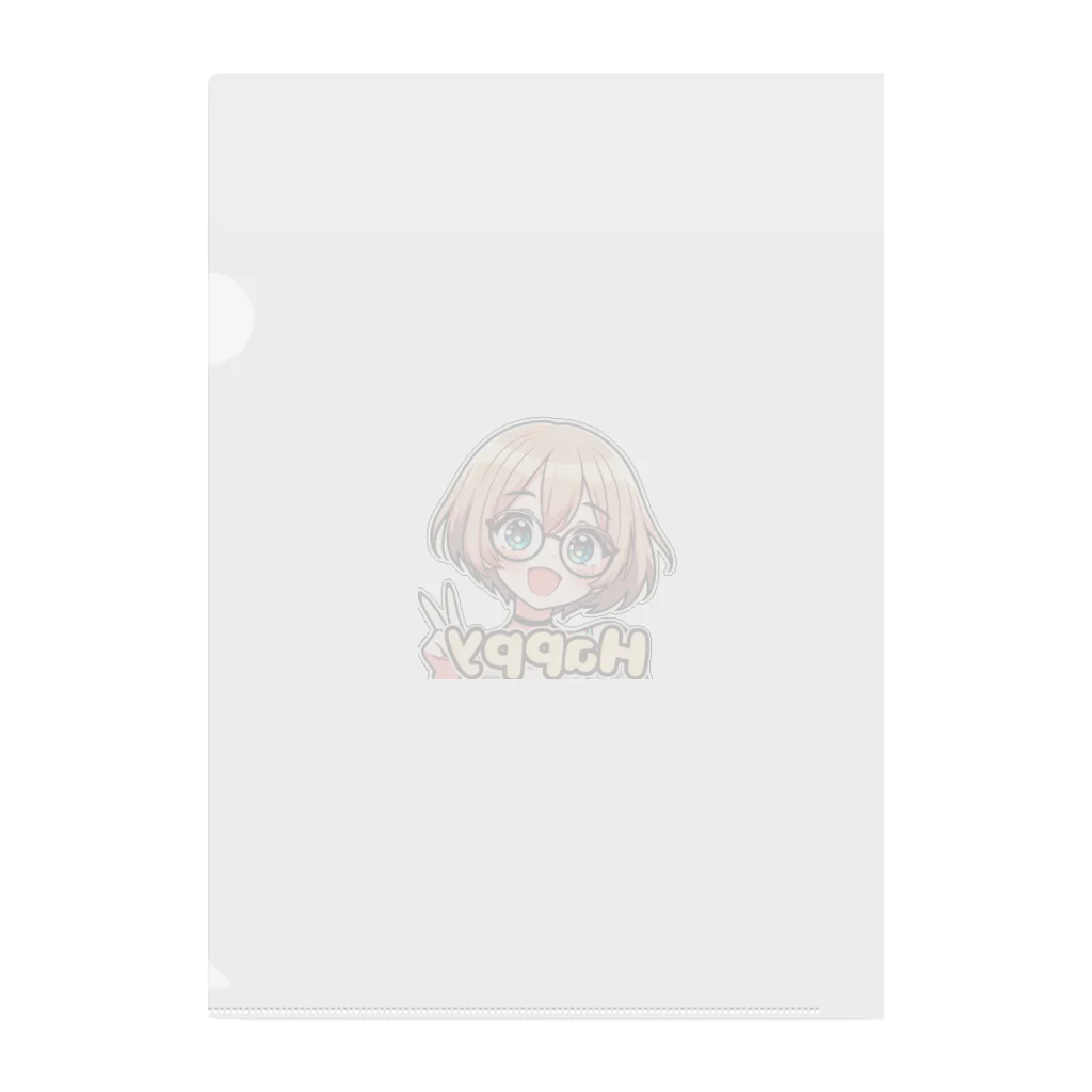 Kusareshiroの金髪ショートカット眼鏡美少女ちゃん Clear File Folder