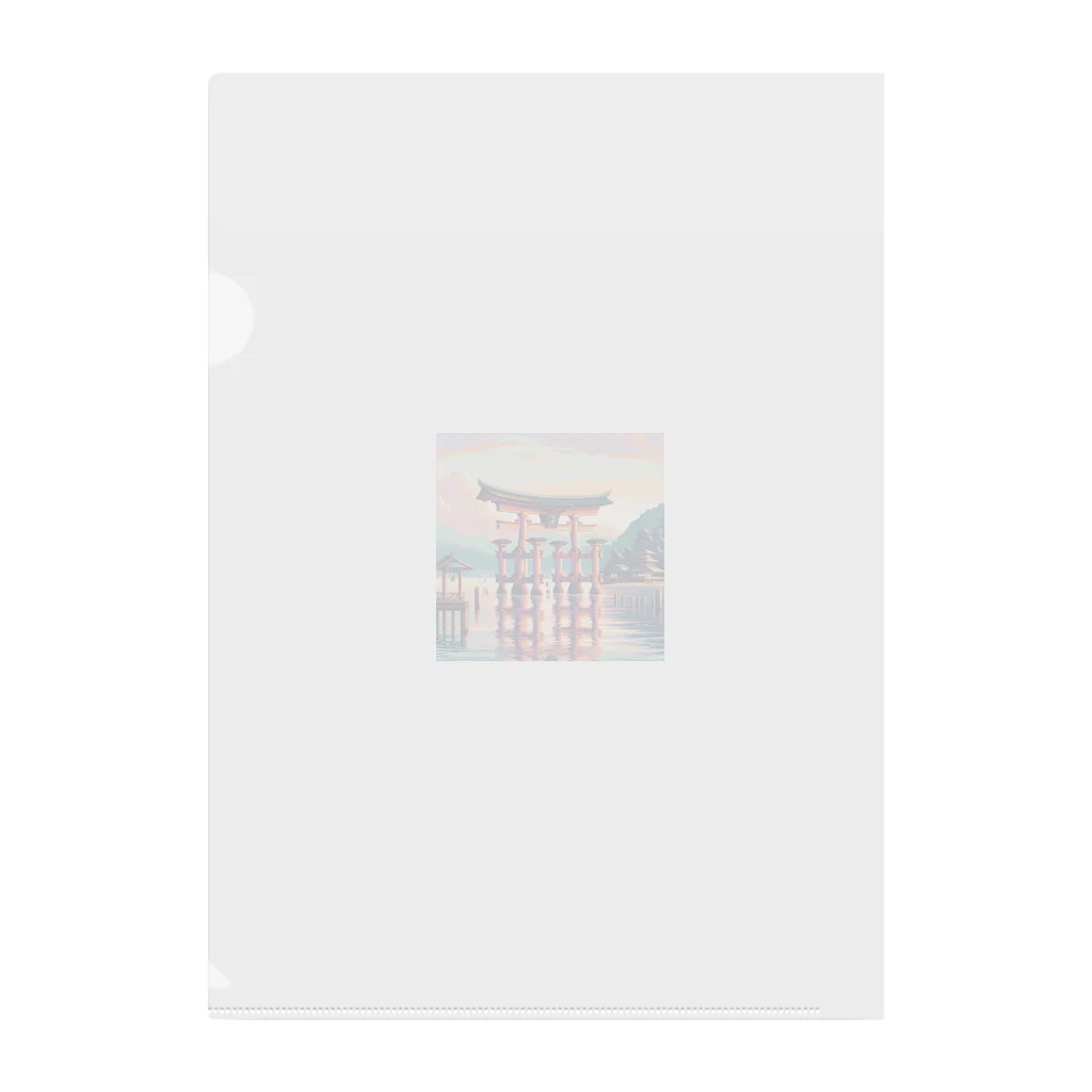 Pixel Art Goodsの厳島神社（pixel art） Clear File Folder