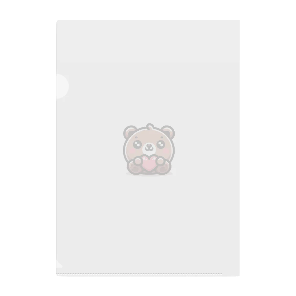 パステルパレットのくまくまハート Clear File Folder