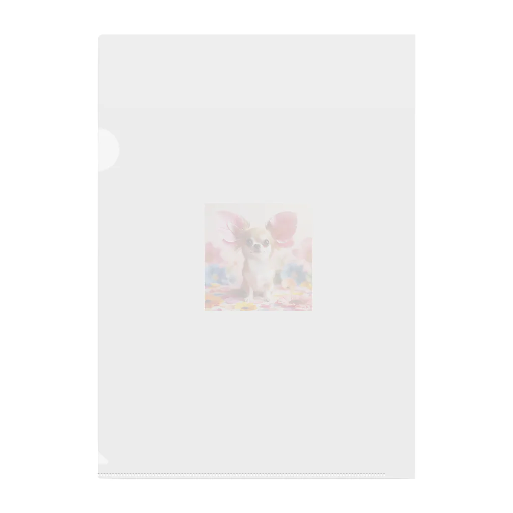 和み屋のふわふわお花のような愛らしいチワワがお目見え♪ Clear File Folder