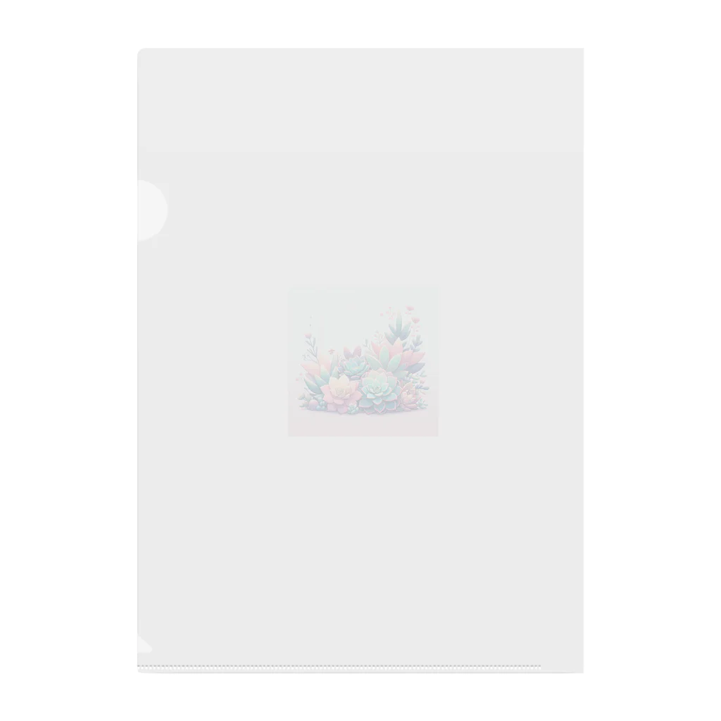 lil_tanikuの綺麗な多肉植物イラスト Clear File Folder