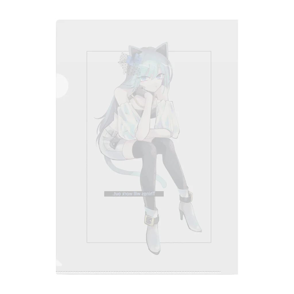 kapiricoのねこのおんなのこ Clear File Folder