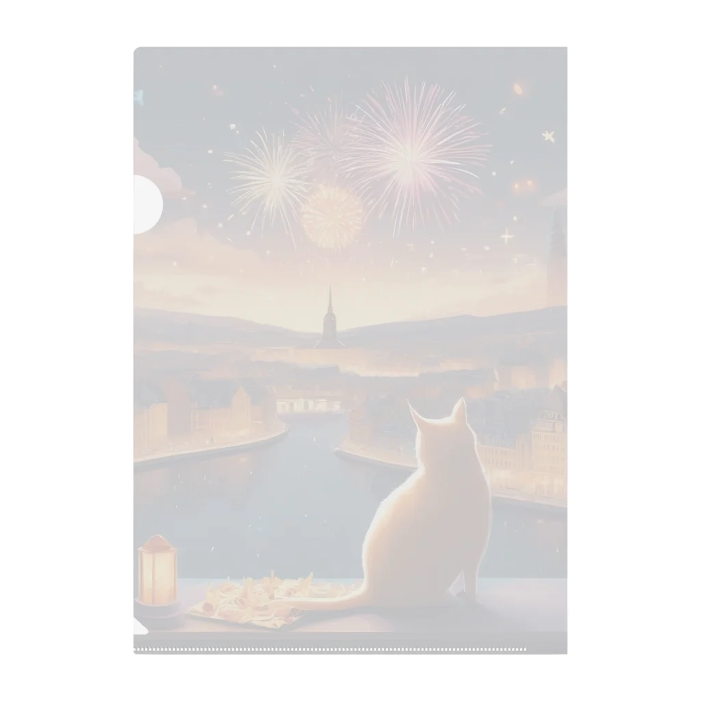 おったまケーキ店のねこ Clear File Folder