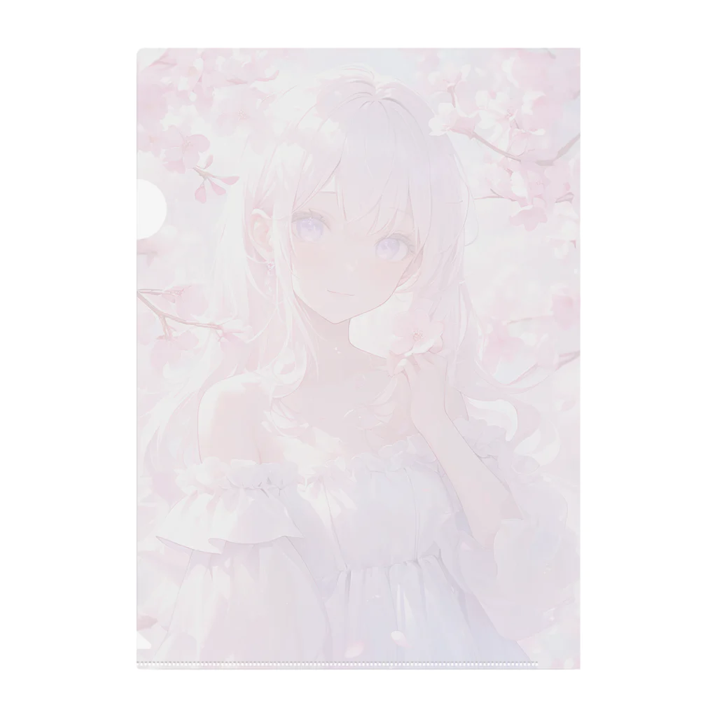 AQUAMETAVERSEの桜の下の少女幸せいっぱい　なでしこ1478 Clear File Folder