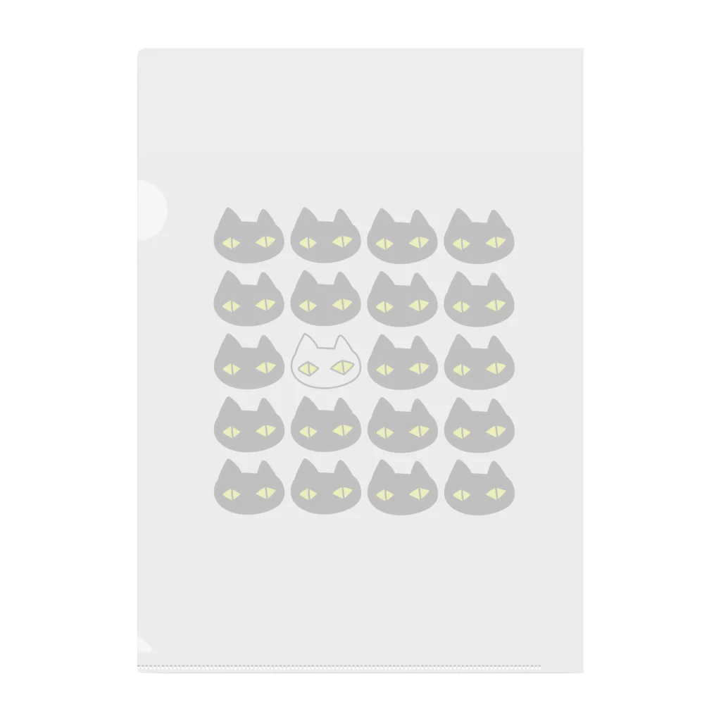 F2 Cat Design Shopの黒猫ボディーガード 001 Clear File Folder