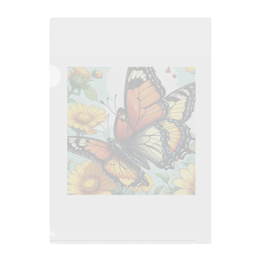 ヘラヘラ商店の美しき蝶の舞 クリアファイル