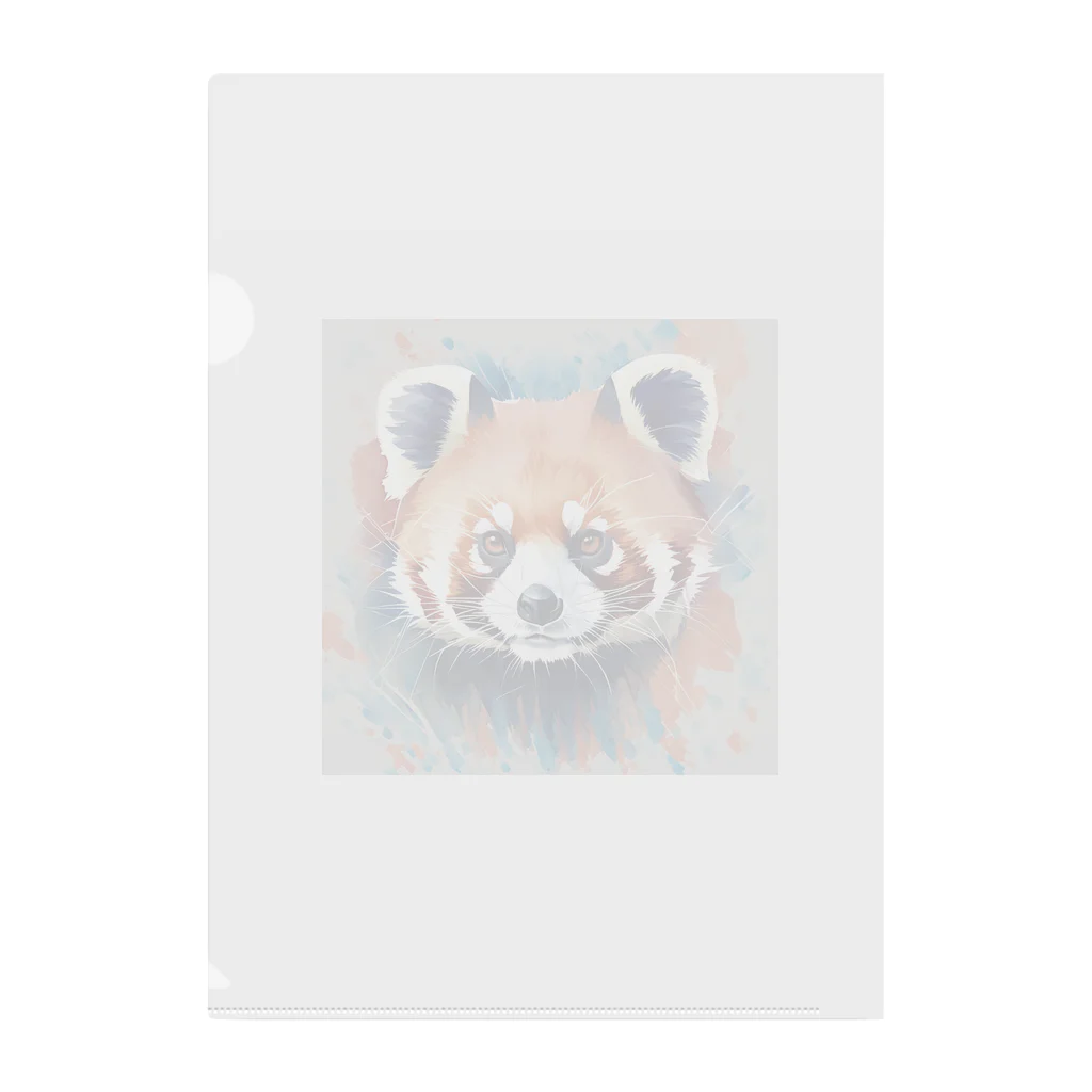 WithRedPandaの水彩風レッサーパンダ Clear File Folder