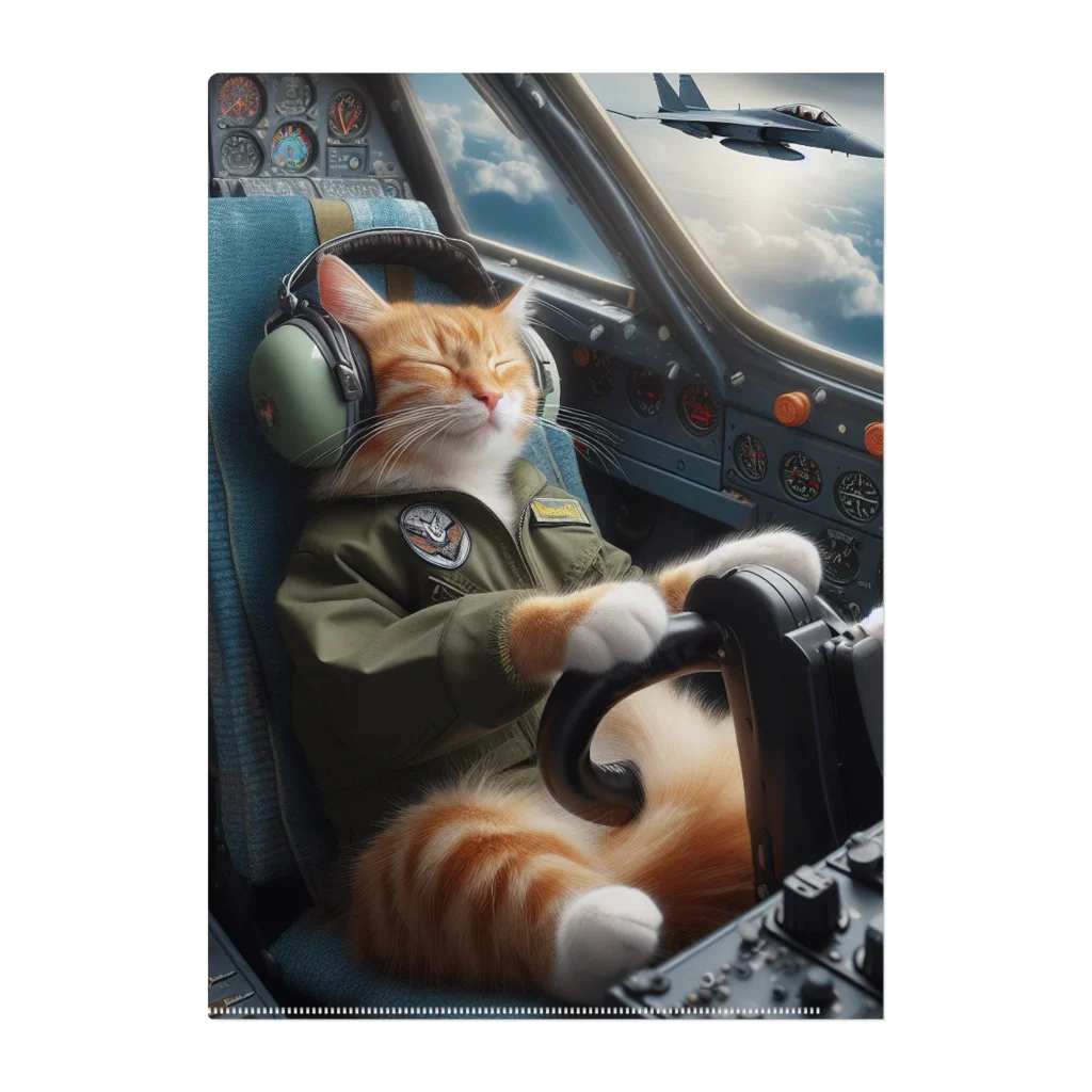ニャーちゃんショップの眠りネコ クリアファイル