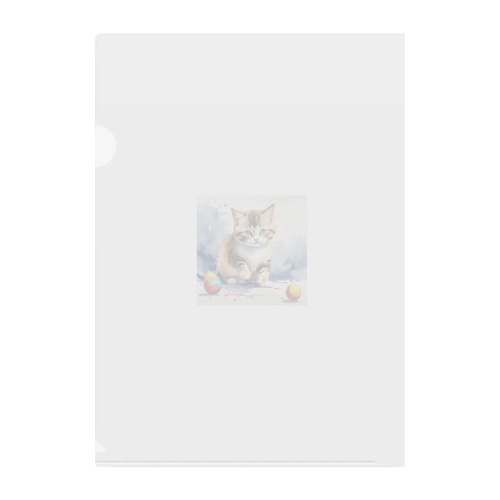 ふざけT専門店の子猫のふわふわの毛並み Clear File Folder