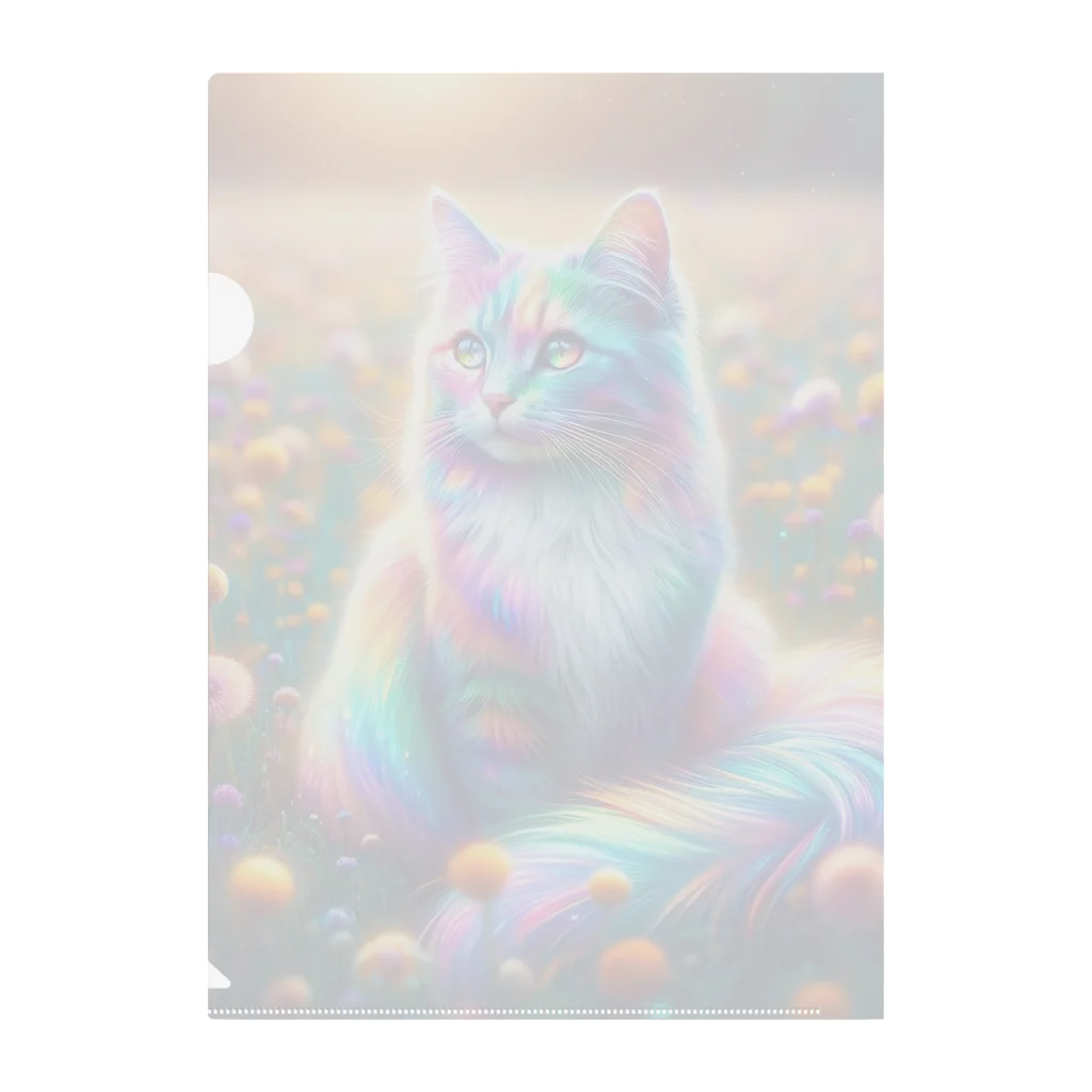 momonekokoの虹色に輝く優雅な猫 Clear File Folder