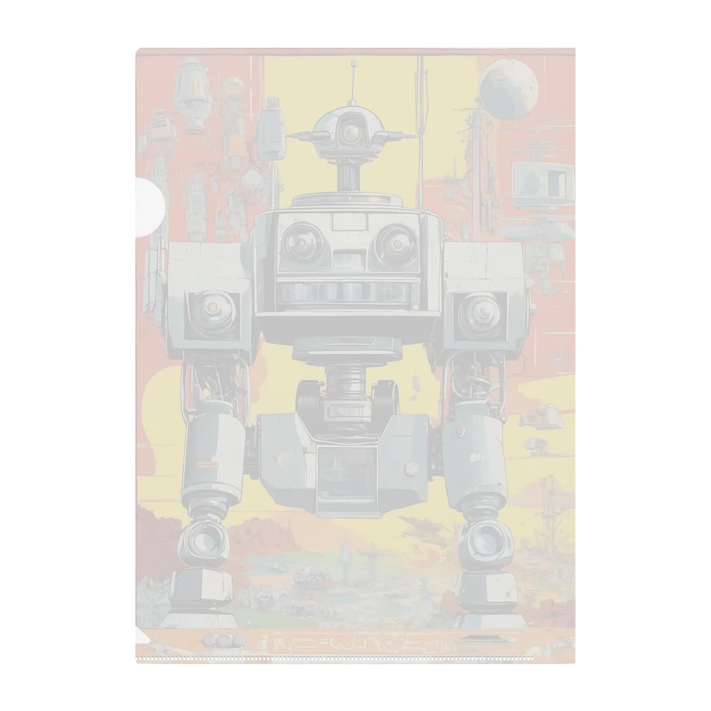 mirinconixのレトロで大きくてジャンクな戦闘用ロボットくん クリアファイル