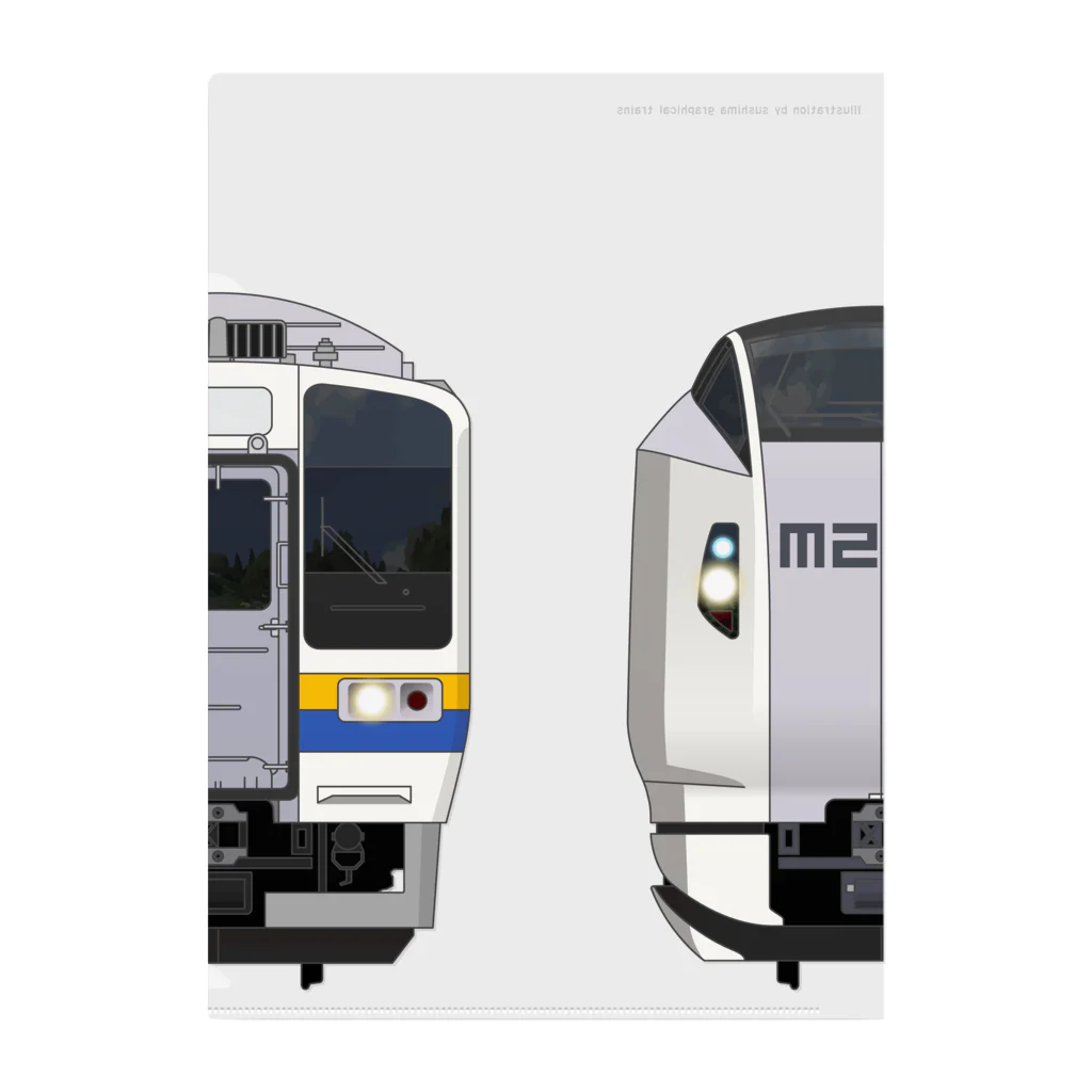 sushima_graphical_trainsの千葉の列車No.21_E259系 / 211系3000番台 Clear File Folder