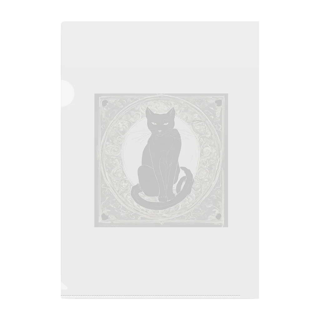 動物デザイングッズの黒猫 Clear File Folder