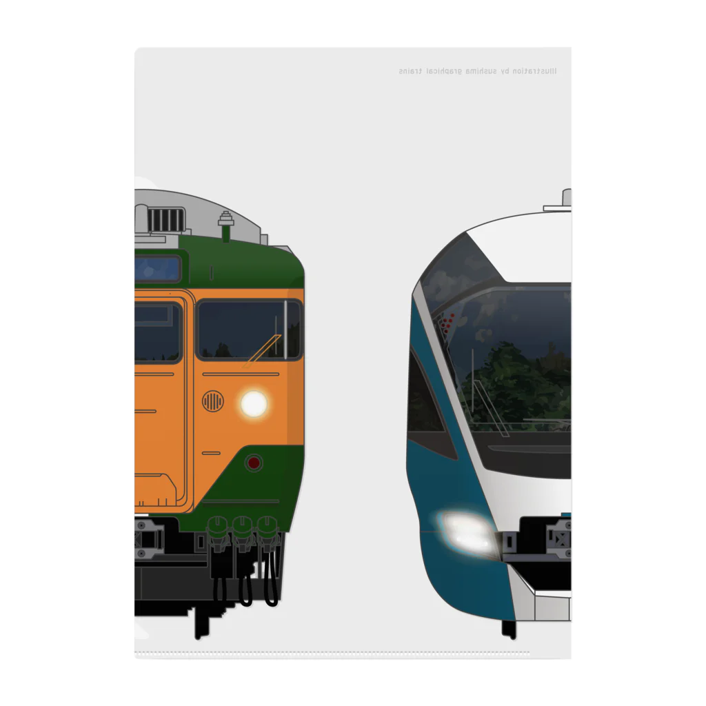 sushima_graphical_trains / SHI-DEの神奈川の列車No.17_E261系 / 113系2000番台 Clear File Folder