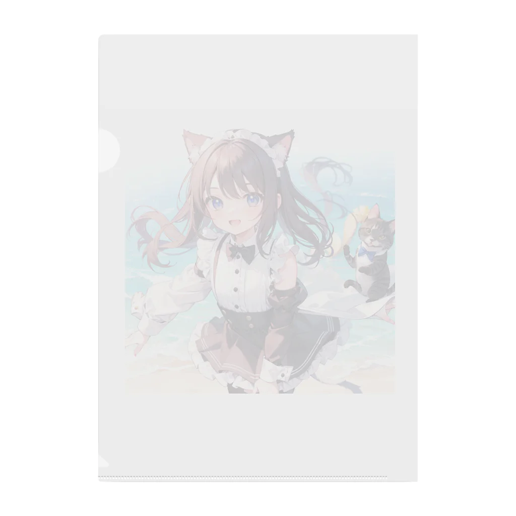 yos-1292583のねこニコばん Clear File Folder