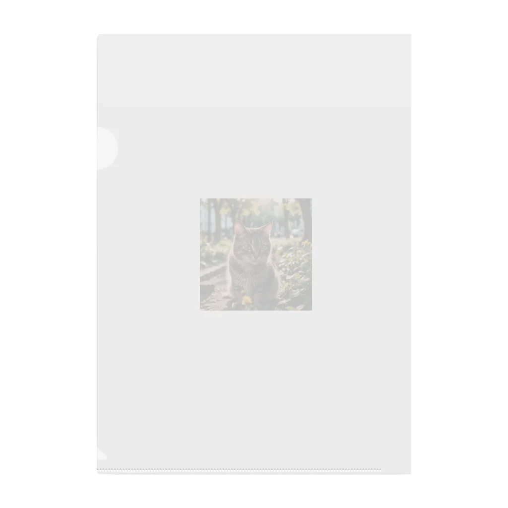 AI Design Labの旅する猫 Clear File Folder