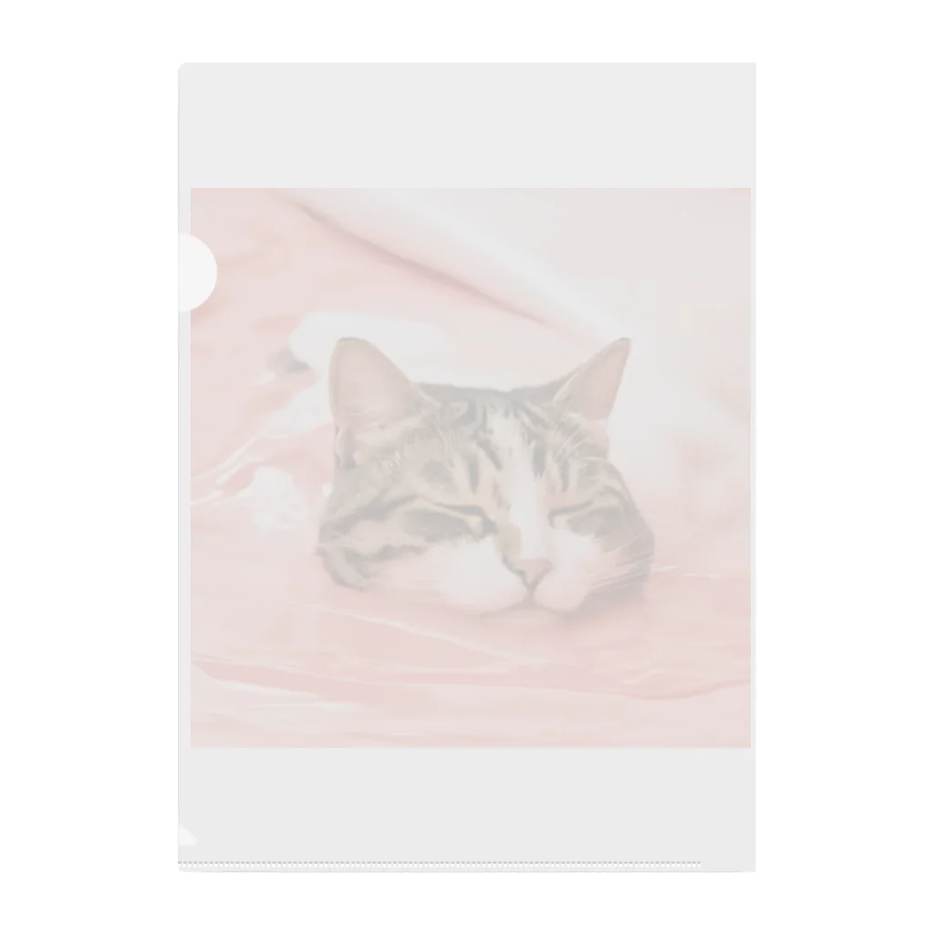 yume-neko-houseのとろける猫 Clear File Folder