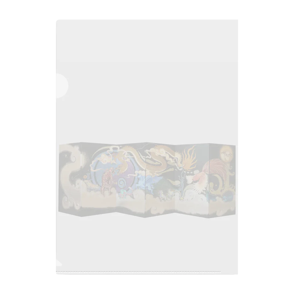 猫の頭の十三支・屏風 Clear File Folder