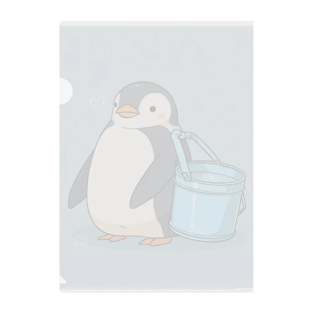 ganeshaのかわいいペンギンとおもちゃのバケツ Clear File Folder