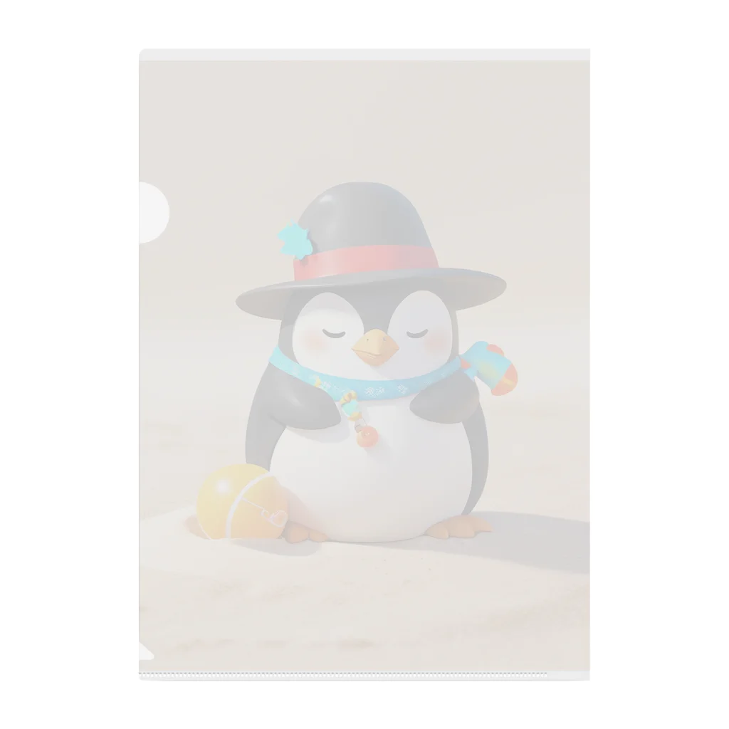 ganeshaのおもちゃの砂を使ったかわいいペンギン Clear File Folder