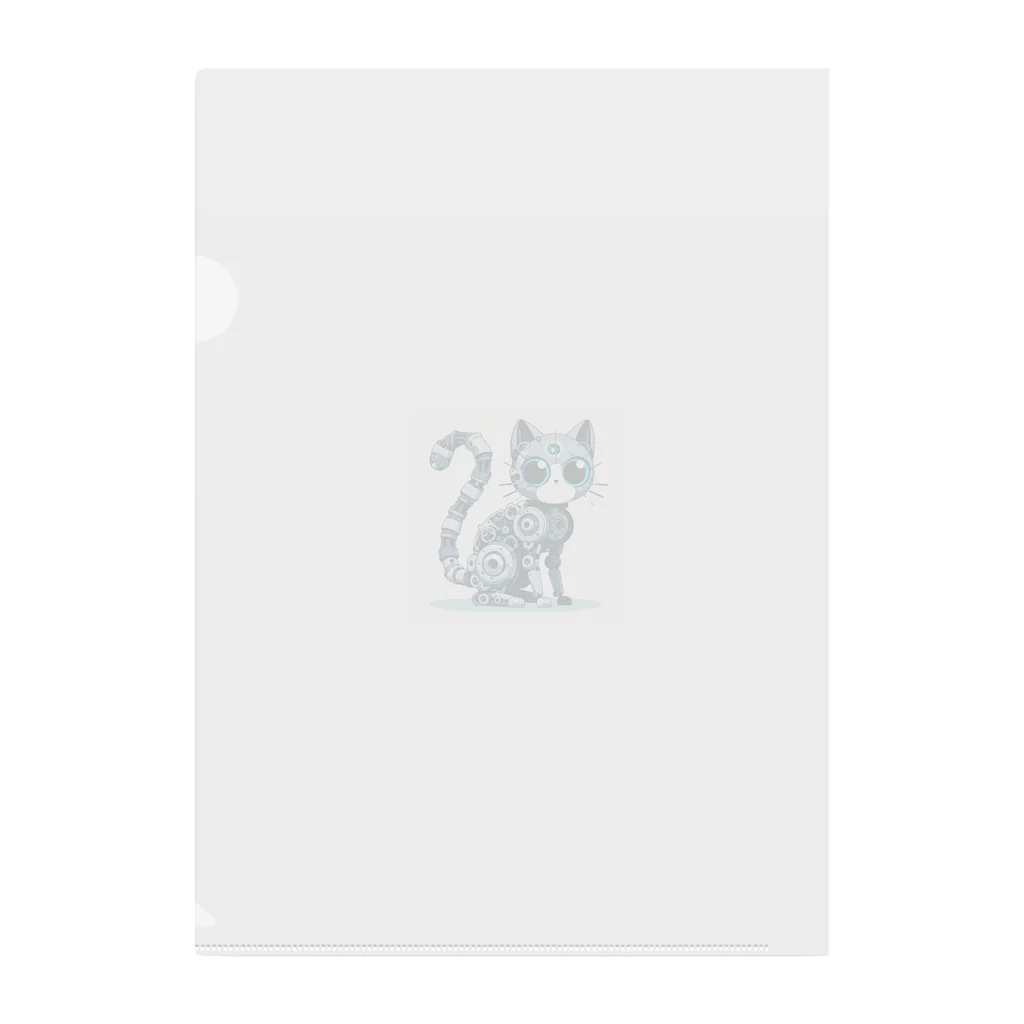 Cute Animal SHOPのメカニカルな猫 Clear File Folder