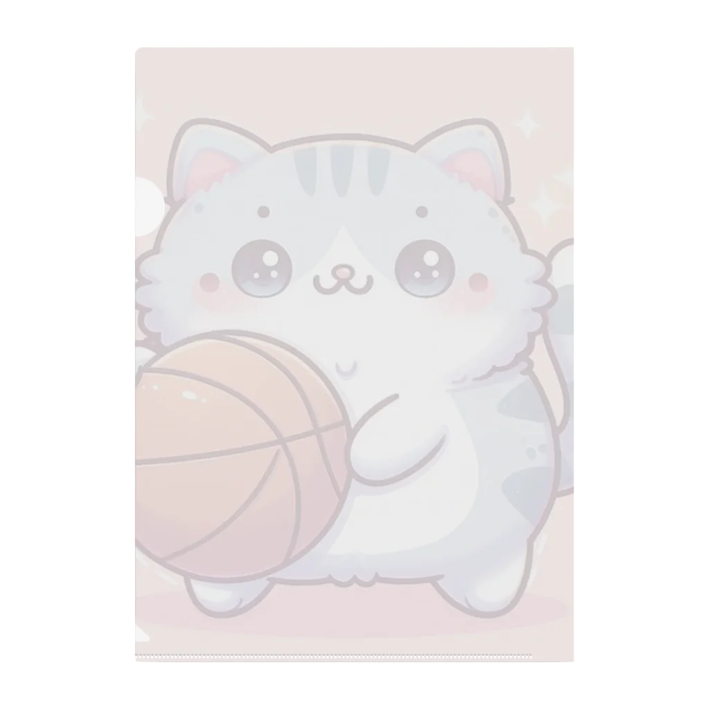 jolieplusの可愛いバスケ猫 クリアファイル