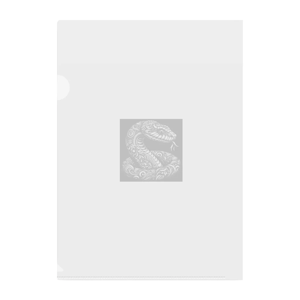 Bonmaru☆ぼんまるのモノクロ蛇のタペストリー Clear File Folder
